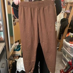 brown sweatpants